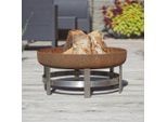 Möbelix , Edelstahlfarben, Rostfarben , Metall , 63x28x63 cm , Grüner Punkt, Made in Europe, Handmade in Europe , abnehmbare Standfüße, hitzebeständig , Freizeit im Garten, Gartenaccessoires, Feuerschalen