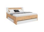 Möbelix , Weiß, Eiche Artisan , Holzwerkstoff , 3 Schublade(n) Schubladen , 180x200 cm , Beleuchtung, in verschiedenen Holzdekoren erhältlich, mit Schubkästen ,
