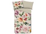 Möbelix , Sandfarben , Textil , Blume , 140x200 cm , Oeko-Tex® Standard 100 , atmungsaktiv, bio , Heimtextilien, Schlaftextilien, Bettwäsche, Sonstige Bettwäsche
