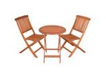 Gardenson , Braun , Holz , Eukalyptusholz , Hartholz , Tisch klappbar, regenabweisend, rostfrei, UV-beständig, wetterbeständig, Stühle stapelbar, Stuhl klappbar, platzsparend verstaubar, geeignet für Balkon , Gartenmöbel, Balkonmöbel, Balkonmöbel-Sets