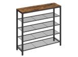 Möbelix , Braun, Schwarz , Metall, Holzwerkstoff , Vintage , 100x92.5x30 cm , stehend , Garderobe, Schuhaufbewahrung, Schuhregale