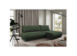 Mid.you , Dunkelgrün , Textil , Füllung: Schaumstoff , L-Form , 277x179 cm , Made in EU , Bettkasten erhältlich, Bettfunktion erhältlich , Wohnzimmer, Sofas & Couches, Wohnlandschaften, Ecksofas