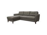 Livetastic , Schlammfarben , Textil, Leder , Echtleder , Rindleder , Buche , Ottomane links, L-Form , 238x168 cm , Made in EU , seitenverkehrt erhältlich, Rücken echt ,