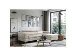 Livetastic , Platinfarben , Textil, Leder , Echtleder , Rindleder , L-Form , 247x173 cm , Made in EU , Bettkasten erhältlich, Lederauswahl, Bettfunktion erhältlich, Rücken echt , Wohnzimmer, Sofas & Couches, Schlafsofas, Ecksofas mit Schlaffunktion
