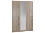 Mid.you , Eichefarben , Holzwerkstoff , 2 Fächer , 135x199x58 cm , BQ - Bündnis für Qualität, Made in Germany, DIN EN ISO 9001 , Beimöbel erhältlich, in verschiedenen Größen erhältlich, Schrankfront mit Spiegel , Schlafzimmer, Kleiderschränke, Drehtürenschränke