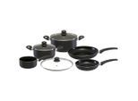 Luca Bessoni , Schwarz , Metall, Kunststoff, Glas , 16 cm , 2.5/4.5/1/1/2.5 l,2.5 l,1 l,4.5 l , rund , Lfgb , hitzebeständige Griffe , Kochen & Essen, Töpfe, Kochtopfsets