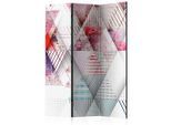 artgeist , Mehrfarbig , Holz, Textil , Kiefer , massiv , geometrisch , 135x172x3 cm , Motiv auf Vorder- und Rückseite , Kleinmöbel, Paravents