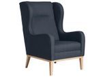 Max Winzer , Dunkelblau , Textil , Buche , 66x104x78 cm , Goldenes M, Made in Europe , Wohnzimmer, Sessel, Ohrensessel