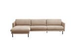 Max Winzer , Beige , Textil , Ottomane links, L-Form, rechts montierbar , 286x160 cm , Goldenes M, Made in Europe , Rücken echt , Wohnzimmer, Sofas & Couches, Wohnlandschaften, Ecksofas