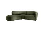 Livetastic , Grün , Textil , Ottomane links, organische Form, L-Form , 276x182 cm , seitenverkehrt erhältlich, Rücken echt, Armteil rechts , Wohnzimmer, Sofas & Couches, Wohnlandschaften, Ecksofas