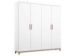 Rauch Möbel , Weiß , Holzwerkstoff , Eiche , 4 Fächer , 181x203x53 cm , Blauer Engel, BQ - Bündnis für Qualität, Made in Germany , Schlafzimmer, Kleiderschränke, Drehtürenschränke