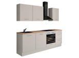 Impuls , Magnolie , Holzwerkstoff , 3 Schublade(n) Schubladen , nur wie online abgebildet bestellbar , 230 cm , GS-geprüft, Pefc, Goldenes M, Made in Germany , seitenverkehrt erhältlich, vormontierter Korpus , Küche, Küchenblöcke, Küchenzeilen