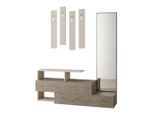 Livetastic , Braun, Mokka , Holzwerkstoff , 137x154x35 cm , Schuhablage, Hutablage, Jackenhalter , Kleinmöbel, Kleiderständer, Kleiderständer