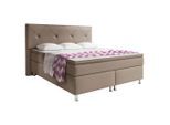 Mid.you , Cappuccino , Textil, Leder , Lederlook,Lederlook,Lederlook , H3 , 7-Zonen , 200x125x210 cm , Oeko-Tex® Standard 100 , Matratze, gepolstertes Kopfteil, Federkernmatratze, Topper durchgehend, in verschiedenen Größen erhältlich, Kingsize, Partnermatratze mit durchgehendem Bezug, Matratze durchgehend , Schlafzimmer, Betten, Boxspringbetten