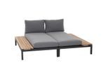 Siena Garden , Anthrazit, Grau, Teakfarben , Holz, Metall, Textil , Teakholz , Füllung: Schaumstoff, Vlies,Vlies , einzeln stellbar , wetterbeständig , Gartenmöbel, Relaxmöbel