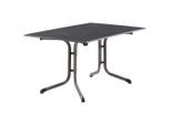 Sieger , Anthrazit, Grau , Metall , rechteckig , 90x73x140 cm , gastro- und objekttauglich, klappbar, wetterbeständig , Gartenmöbel, Gartentische, Gartentische