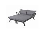 Gardenson , Grau, Dunkelgrau , Metall, Kunststoff, Textil , Füllung: Polyester,Polyester , 170x62x175 cm , Kissen, Auflage, wetterfest, UV-beständig , Gartenmöbel, Gartenliegen, Sonnenliegen