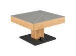 Möbelix , Grau, Schwarz, Eichefarben , Holz, Metall, Keramik, Holzwerkstoff , Eiche , furniert , quadratisch , 75x46x75 cm , Stauraum, höhenverstellbar, einfacher Aufbau ,