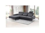 Livetastic , Dunkelgrau , Textil , Füllung: Silikon, Schaumstoffflocken , Ottomane links, L-Form , 305x178 cm , Rücken echt , Wohnzimmer, Sofas & Couches, Wohnlandschaften, Ecksofas