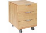 Linea Natura , Kernbuche , Kunststoff , Kernbuche , massiv,massiv,massiv , 3 Schublade(n) Schubladen , 45x62x58 cm , Büromöbel, Rollcontainer