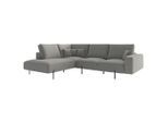 Livetastic , Hellbraun , Textil , Füllung: Daunen, Silikon , Ottomane links, L-Form , 280x223 cm , Made in EU , Rücken echt ,