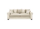 Mid.you , Creme , Textil , 247x95x115 cm , Made in EU , Schlafen auf Sitzhöhe, Rücken echt , Wohnzimmer, Sofas & Couches, Wohnlandschaften, Wohnlandschaften mit Bettfunktion