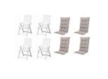 Gardenson , Weiß, Taupe , Kunststoff, Textil , 44x111x50 cm , klappbar, wetterfest, wetterbeständig, UV-beständig , Gartenmöbel, Gartensessel, Gartenstühle
