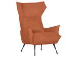 Mid.you , Rostfarben , Textil , 83x110x92 cm , Stoffauswahl , Wohnzimmer, Sessel, Ohrensessel