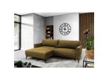 Mid.you , Gelb , Textil , Ottomane links, L-Form , 240x163 cm , Made in EU , Liegefunktion , Wohnzimmer, Sofas & Couches, Wohnlandschaften, Ecksofas