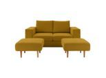 Looks by W.Joop , Gelb , Textil , Eiche , massiv , 212x96x107 cm , Made in EU ,