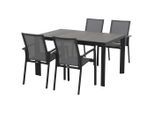 Siena Garden , Anthrazit , Metall, Kunststoff, Keramik , 90x74x140 cm , wetterbeständig, Stühle stapelbar , Gartenmöbel, Gartenmöbel-Sets, Gartengarnituren