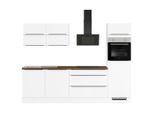 Impuls , Weiß , Holzwerkstoff , 3 Schublade(n),1 Schublade(n) Schubladen , einzeln stellbar, nur wie online abgebildet bestellbar , E , 280 cm , GS-geprüft, Pefc, Goldenes M, Made in Germany , seitenverkehrt erhältlich, vormontierter Korpus, Anti-Fingerprint , Küche, Küchenblöcke, Küchenzeilen