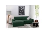 Trendmanufaktur , Dunkelgrün , Textil , Ottomane links, L-Form , 246x162 cm , Made in Europe , Schlafen auf Sitzhöhe, Rücken echt, Armteil links, Armteil rechts , Wohnzimmer, Sofas & Couches, Wohnlandschaften, Ecksofas