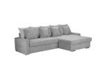 Mid.you , Hellgrau , Textil , Wenge , Ottomane rechts, L-Form , 293x164 cm , Armteil links, Armteil rechts , Wohnzimmer, Sofas & Couches, Schlafsofas, Ecksofas mit Schlaffunktion