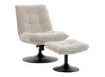 Möbelix , Creme, Schwarz , Holz, Metall, Textil , Pappel , Sperrholz , 71x88x89 cm , ISO 9001 , automatische Rückholfunktion , Wohnzimmer, Sessel, Relaxsessel