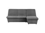 Looks by W.Joop , Graubraun , Textil , Uni , Ottomane rechts, L-Form , 214x168 cm , Made in EU, FSC MIX , Stoffauswahl, Rücken echt ,