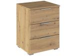 Möbelix , Eiche Artisan , Holzwerkstoff , 3 Schublade(n) Schubladen , 47x62x42 cm , Blauer Engel, BQ - Bündnis für Qualität , Schlafzimmer, Nachtkästchen