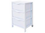 Möbelix , Weiß , Kunststoff , 3 Laden Schublade(n) Schubladen , 39.5x57x38 cm , Ordnen & Aufbewahren, Allzweckwägen
