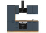 Nobilia , Blau, Eichefarben , Holzwerkstoff , nur wie online abgebildet bestellbar , 240 cm , Blauer Engel, Pefc, Goldenes M, Made in Germany, DGM-Klimapakt , seitenverkehrt erhältlich, vormontierter Korpus , Küche, Küchenblöcke, Küchenzeilen
