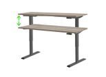 Mid.you , Anthrazit, Sonoma Eiche , Metall, Holzwerkstoff , rechteckig , 80x69-119x160 cm , höhenverstellbar, Memoryschalter, USB-Anschlüsse , Büromöbel, Schreibtische, Höhenverstellbare Schreibtische
