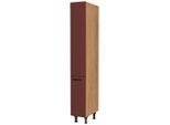 Nobilia , Rot, Eichefarben , Holzwerkstoff , 5 Fächer , nur wie online abgebildet bestellbar , 30x216.6x58 cm , Blauer Engel, Pefc, Goldenes M, Made in Germany, DGM-Klimapakt ,