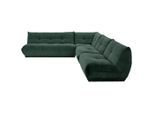 Livetastic , Dunkelgrün , Textil , Ottomane links, L-Form, einzeln stellbar , 315x285 cm , Made in EU , Rücken echt, individuell planbar ,