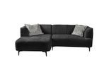 Mid.you , Dunkelgrün , Textil , Füllung: Polyurethan (Pur) , Ottomane links, L-Form , 247x158 cm , Made in EU ,