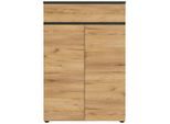 Germania , Graphitfarben, Eichefarben , Holzwerkstoff , 2 Fächer , 1 Schublade(n) Schubladen , 80x120x40 cm , Made in Germany , Beimöbel erhältlich, griffloses Öffnen , Büromöbel, Aktenschränke & Aktenregale, Aktenschränke