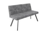 Möbelix , Grau , Metall, Textil , 140x85x60 cm , Esszimmer, Bänke, Polsterbänke