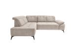 Livetastic , Beige , Textil , Ottomane links, L-Form , 272x200 cm , seitenverkehrt erhältlich, Rücken echt, Armteil rechts, USB-C-Anschluss , Wohnzimmer, Sofas & Couches, Wohnlandschaften, Ecksofas