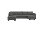 Luca Bessoni , Anthrazit , Textil , Uni , U-Form , 305x178 cm , Made in Europe ,