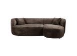 Mid.you , Braun , Textil , Ottomane rechts, L-Form , 264x143 cm , Made in EU , Wohnzimmer, Sofas & Couches, Wohnlandschaften, Ecksofas