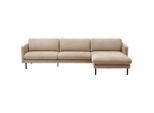Max Winzer , Beige , Textil , Ottomane rechts, L-Form, links montierbar , 286x160 cm , Goldenes M, Made in Europe , Rücken echt ,