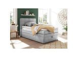 Mid.you , Silberfarben , H2 , 7-Zonen , 120x200 cm , Bettkasten, Matratze, Topper durchgehend , Schlafzimmer, Betten, Boxspringbetten